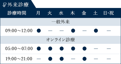 外来診察時間表